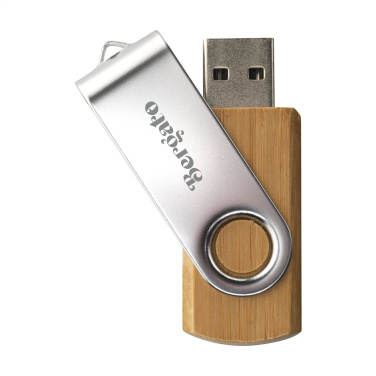 Logotrade Geschäftsgeschenke das Foto: USB Twist Bambus 64 GB