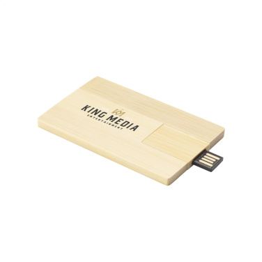 Logotrade Werbeartikel das Foto: Kreditkarte USB Bamboo 64 GB