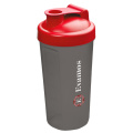 Shaker Protein 600 ml Trinkbecher, rot/grau