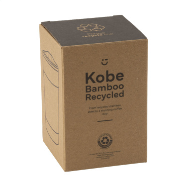 Logotrade Firmengeschenke das Foto: Kobe Bamboo RCS Kaffeetasse aus recyceltem Stahl, 350 ml