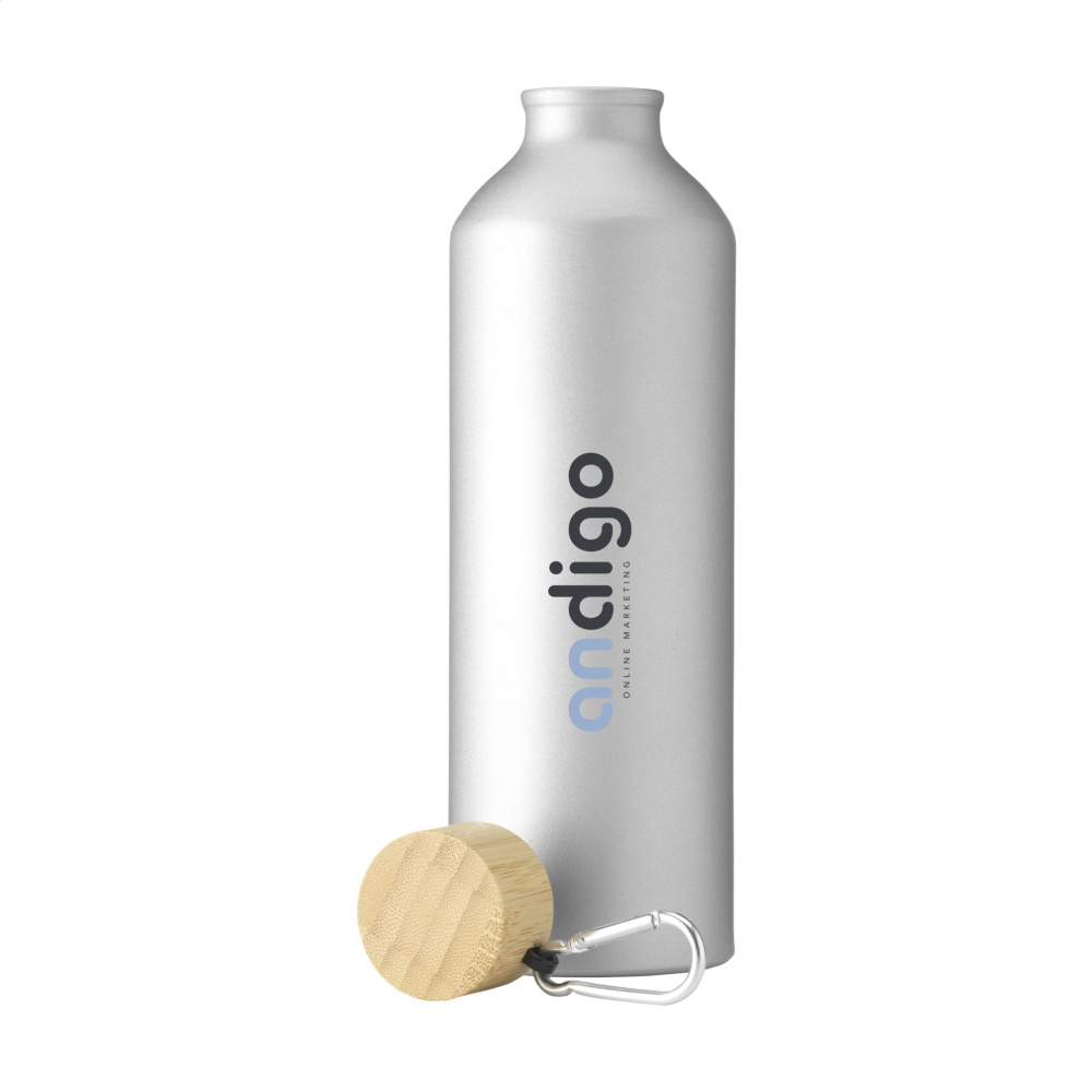 Logotrade werbemittel das Foto: AluBamboo GRS Recycled Alu 750 ml Wasserflasche