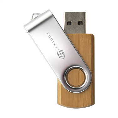 Logotrade werbemittel das Foto: USB Twist Bamboo ab Lager 8 GB