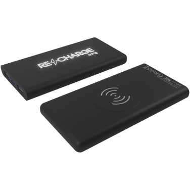 Logotrade Werbeartikel das Foto: SCX.design P40 10.000 mAh kabellose Powerbank mit Leuchtlogo 