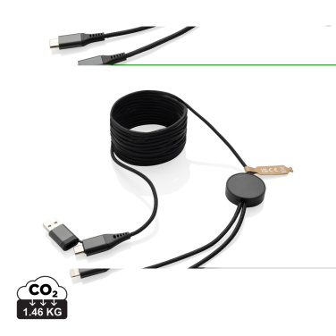 Logotrade Werbeartikel das Foto: Terra 3 Meter 4-in-1-Kabel aus RCS recyceltem PET