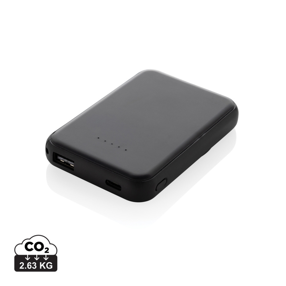 Logotrade Werbeartikel das Foto: Stellar 5.000mAh 5W magnetische Powerbank aus RCS rec. ABS