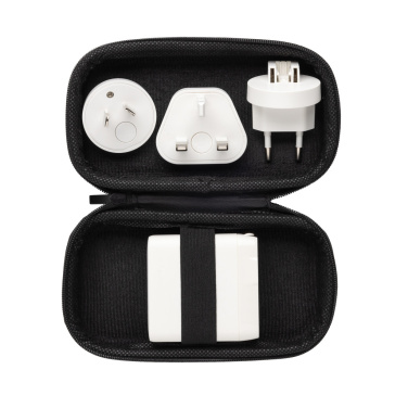 Logotrade Logogeschenke das Foto: TravelCharge Pro Reiseladegerät mit USB-C aus RCS rec. ABS