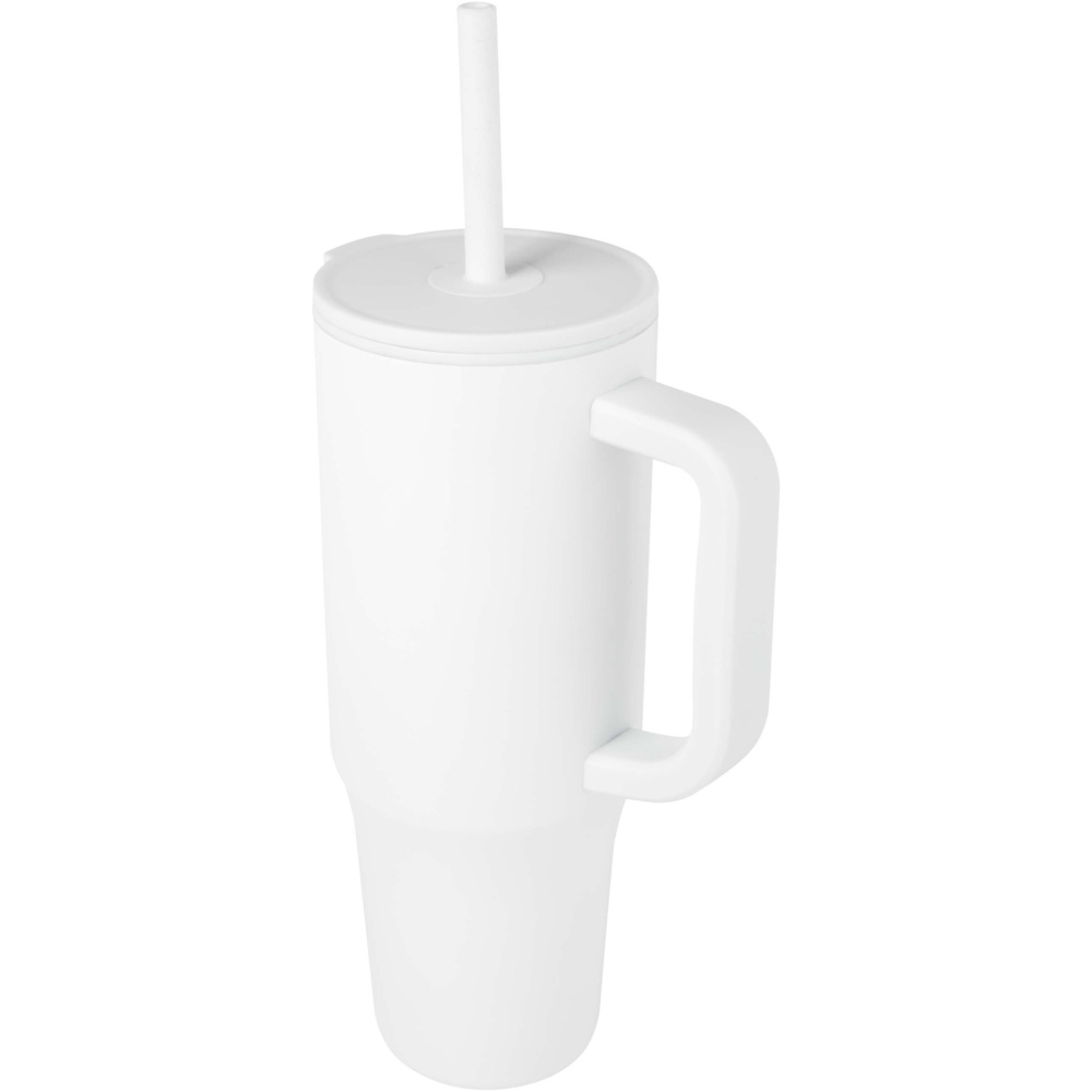 Logotrade Firmengeschenke das Foto: Brady 900 ml RCS-zertifizierter Isolierbecher mit Silikon Trinkhalm