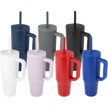 Logotrade Werbeartikel das Foto: Brady 900 ml RCS-zertifizierter Isolierbecher mit Silikon Trinkhalm