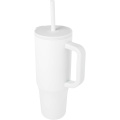 Brady 900 ml RCS-zertifizierter Isolierbecher mit Silikon Trinkhalm, Weiß