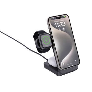 Logotrade Logogeschenke das Foto: Urban Vitamin Arcadia 15W 3in1 Magnet-Charger aus RCS rABS