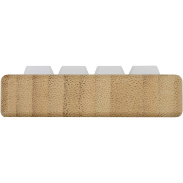 Logotrade Logogeschenke das Foto: Algol Smartphonehalterung  aus recyceltem Kunststoff mit Fidget-Toy mit Bambusdetails