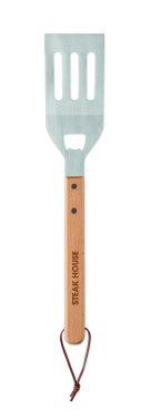 Logotrade Werbegeschenke das Foto: Grill-Spachtel mit Buchenholz