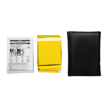 Logotrade Geschäftsgeschenke das Foto: Solra-Rettungsdecke in RCS-Tasche aus recyceltem RPET