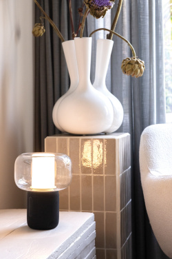 Logotrade Firmengeschenke das Foto: Lux 10W Lautsprecherlampe aus RCS recyceltem Kunststoff