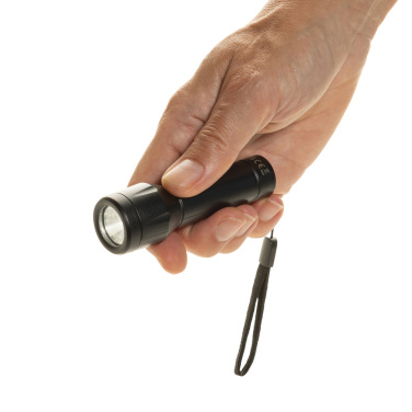 Logotrade werbemittel das Foto: Flara USB-aufladbare Taschenlampe aus RCS recyceltem ABS