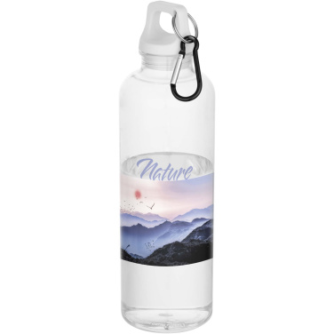 Logotrade Werbeartikel das Foto: Oregon 750 ml RCS-zertifizierte Trinkflasche aus recyceltem Kunststoff mit Karabinerhaken