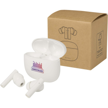 Logotrade Werbegeschenke das Foto: Alterf True Wireless Bluetooth® Headset aus recyceltem Kunststoff mit Silikon-Ohrstöpseln