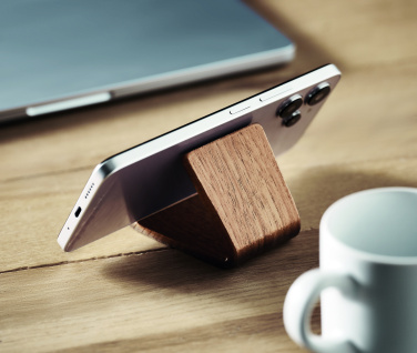 Logotrade Werbeartikel das Foto: Smartphone-Halter Holz