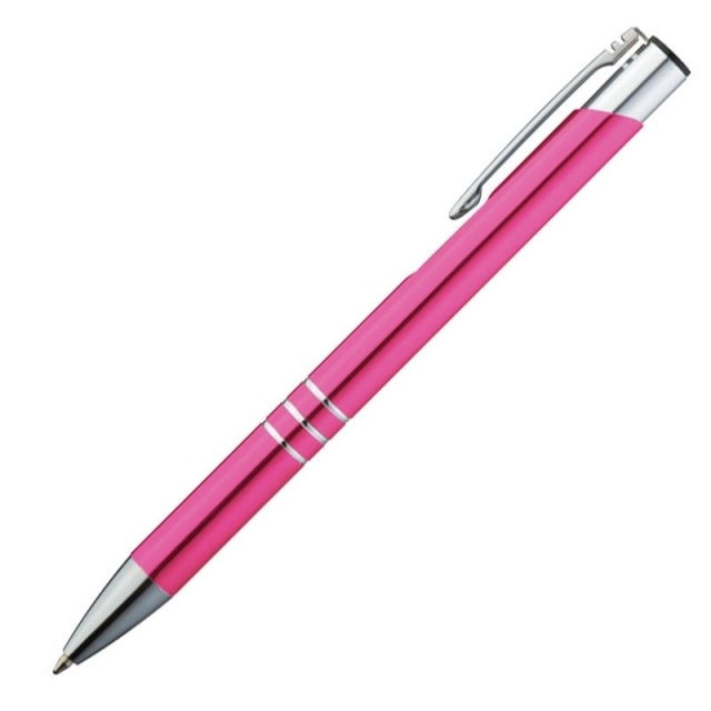 Logotrade advertising products photo of: Metal ball pen 'Ascot'  color pink