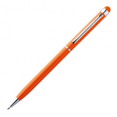 Logo trade promotional gifts image of: Ball pen with touch pen 'New Orleans'  color orange