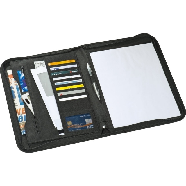 Logo trade promotional merchandise image of: Conference folder A4 'Panama'  color black