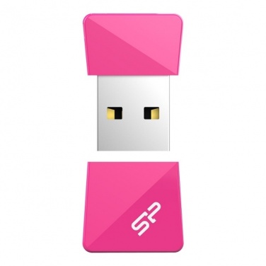 Logo trade corporate gifts image of: Women USB stick pink Silicon Power Touch T08 16GB