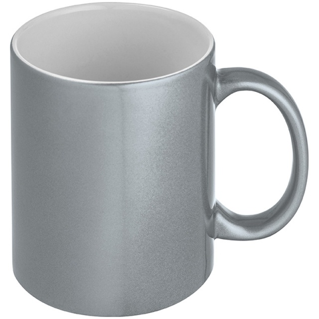 Logo trade business gift photo of: Sublimation mug Alhambra, metallic silver