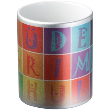 Logo trade promotional items image of: Sublimation mug Alhambra, metallic silver