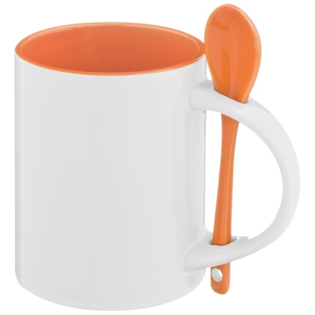 Logo trade promotional items image of: Ceramic cup Savannah, orange