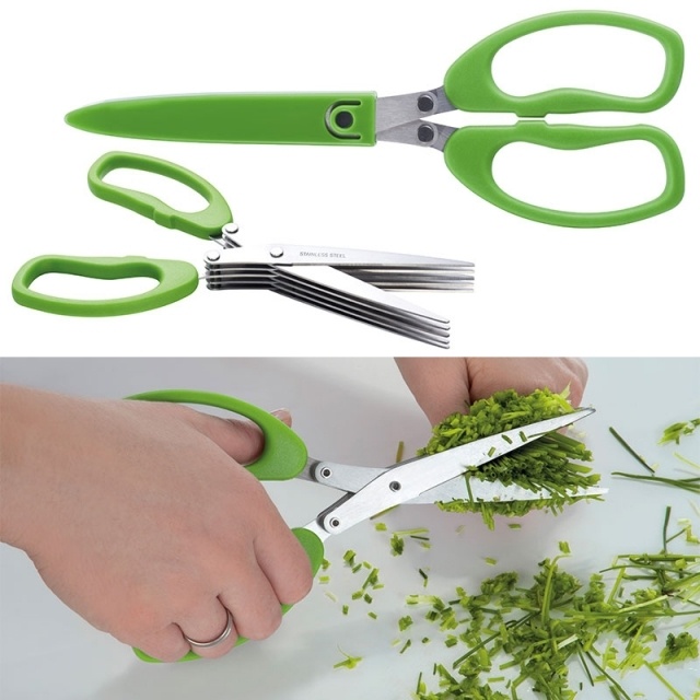 Logo trade corporate gifts image of: Chive scissors 'Bilbao'  color light green