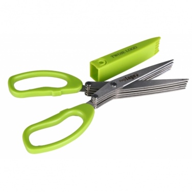 Logo trade business gift photo of: Chive scissors 'Bilbao'  color light green