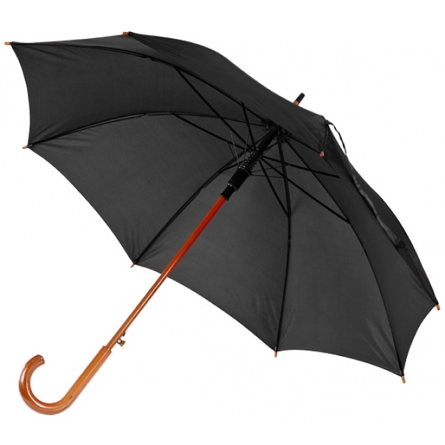 Logotrade advertising product picture of: Wooden umbrella NANCY, black