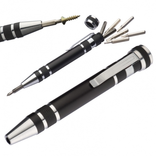 Logo trade corporate gifts picture of: Meta screwdriver set 'Corleone', black