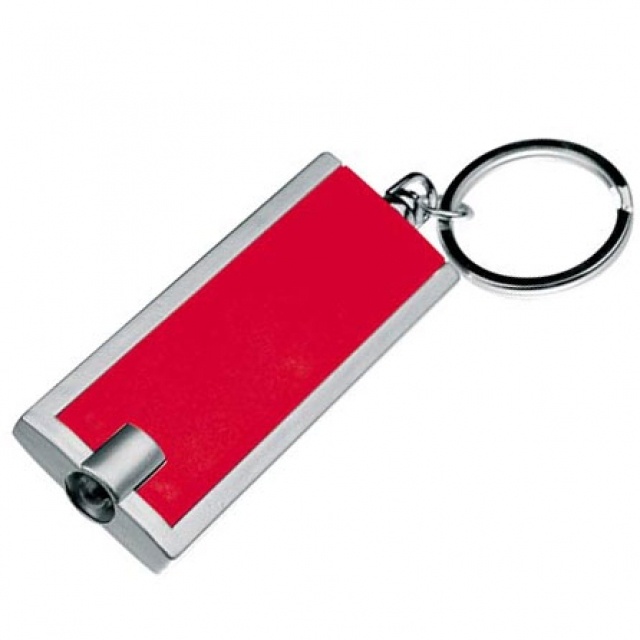 Logo trade promotional products image of: Plastic key ring 'Bath'  color red