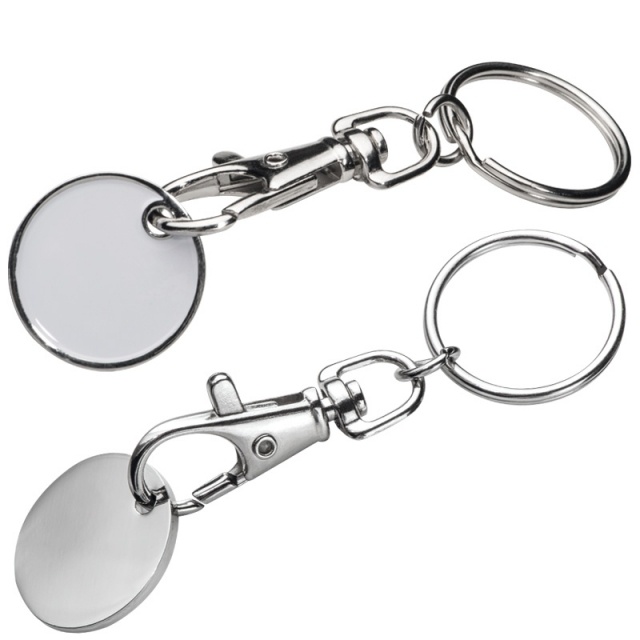 Logo trade advertising product photo of: Key ring ARRAS  color white