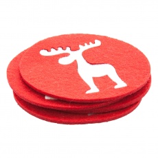 Christmas coaster set, red