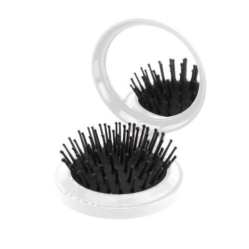 Logo trade business gift photo of: mirror with hairbrush AP731367-01 white