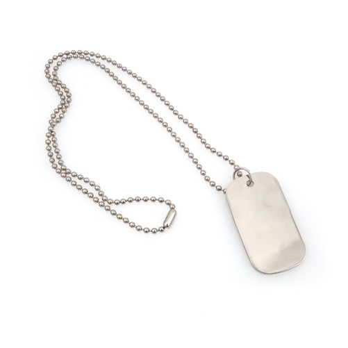 Logo trade business gift photo of: dog tag pendant, silver