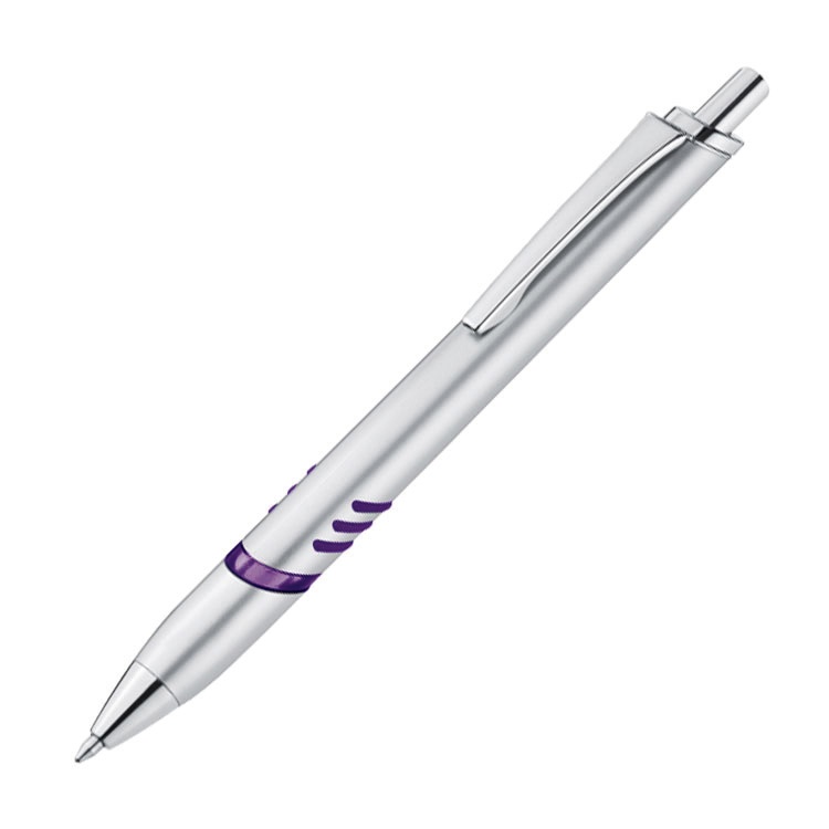 Logo trade promotional giveaways picture of: Plastic ball pen JENKS purple