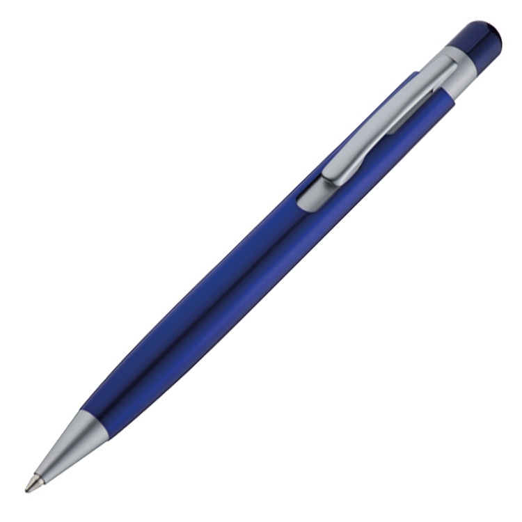 Logo trade promotional merchandise photo of: Ball pen 'erding' blue, Blue