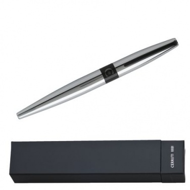 Logo trade business gifts image of: Rollerball pen Frank Chrome, grey