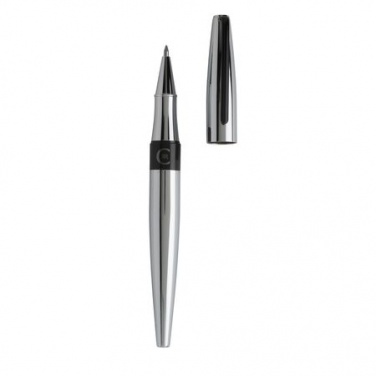 Logo trade promotional gift photo of: Rollerball pen Frank Chrome, grey