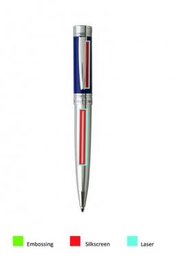 Logo trade promotional merchandise image of: Ballpoint pen Zoom Azur, blue