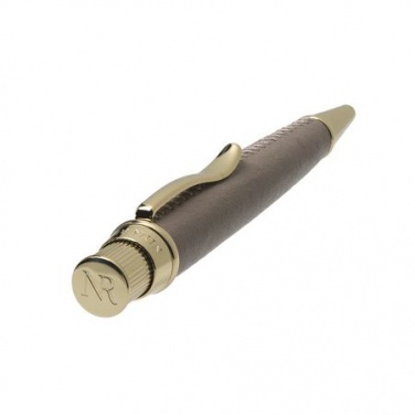 Logo trade promotional gifts image of: Ballpoint pen Evidence Leather Sandy Pink