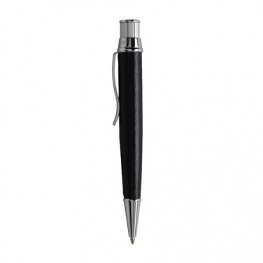 Logo trade promotional item photo of: Ballpoint pen Evidence Leather Black