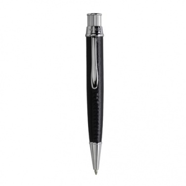 Logo trade promotional item photo of: Ballpoint pen Evidence Leather Black