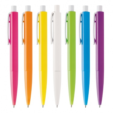 Logo trade promotional giveaway photo of: Plastic ball pen FARO, light green