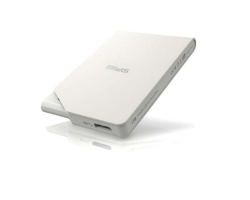 Logo trade promotional giveaway photo of: Hard Disc Silicon Power Stream S03 1 TB, white