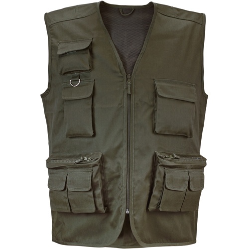 Logo trade promotional merchandise picture of: Fishing vest, army green, L