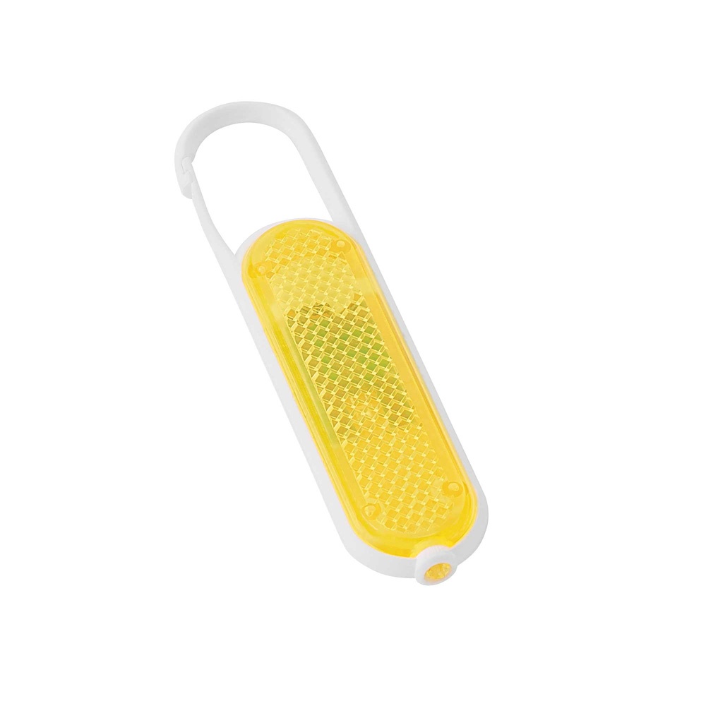 Logotrade advertising product picture of: Plastic safety reflector with carabiner and light, yellow